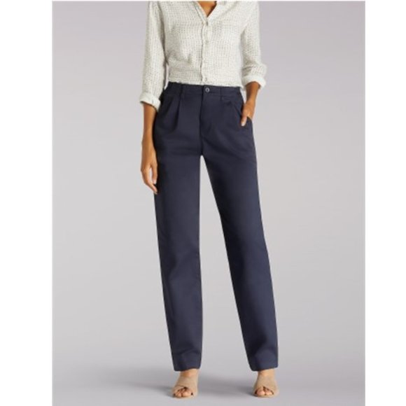 NWOT Lee Pleated  Side Elastic Cotton Blend Pants (14P) - Picture 1 of 5